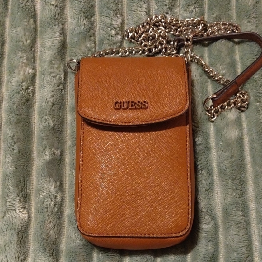 Guess Tan Crossbody Bag with Leather Finish